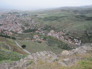 Looking down on the modern town of Bergama