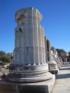 the base of a gigantic column